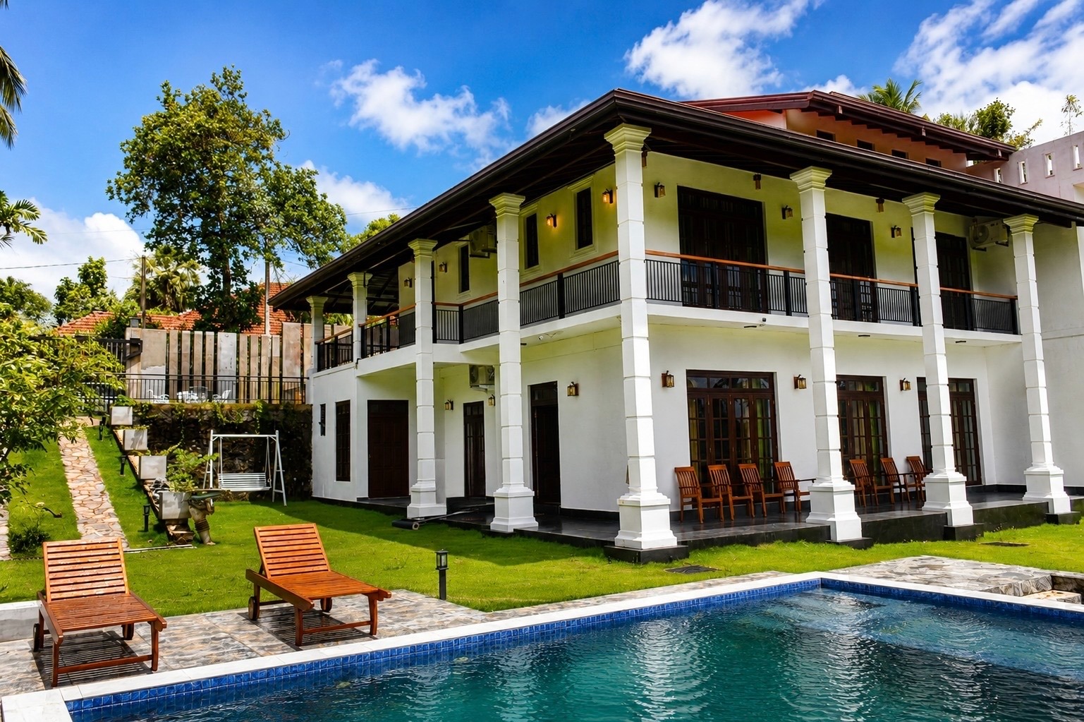 Entire villa exterior during daytime