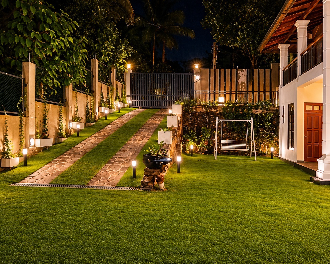 Warm garden lights